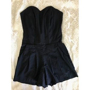 Strapless black romper
